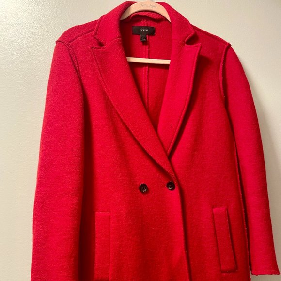 J. Crew Jackets & Coats J Crew Daphne Boiled Wool Coat Red Poshmark